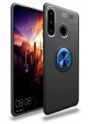 Mey İthalat®  Huawei Y6P Kılıf Range Yüzüklü Silikon - Siyah-Mavi