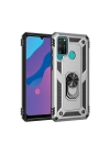Mey İthalat®  Huawei Y6P Kılıf Sofya Yüzüklü Silikon Kapak - Gümüş