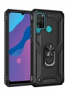 Mey İthalat®  Huawei Y6P Kılıf Sofya Yüzüklü Silikon Kapak - Siyah