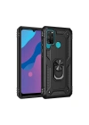Mey İthalat®  Huawei Y6P Kılıf Sofya Yüzüklü Silikon Kapak - Siyah