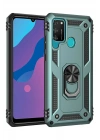 Mey İthalat®  Huawei Y6P Kılıf Sofya Yüzüklü Silikon Kapak - Yeşil