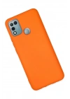 Mey İthalat®  İnfinix Hot 10 Play Kılıf Nano içi Kadife Silikon - Turuncu