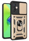 Mey İthalat®  İnfinix Hot 30 4G Kılıf Pars Lens Yüzüklü Silikon - Gold