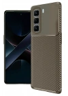 Mey İthalat®  İnfinix Hot 50 Pro Plus 4G Auto Focus Karbon Kapak - Kahverengi