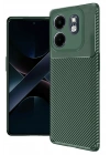 Mey İthalat®  İnfinix Smart 9 Kılıf Auto Focus Karbon Kapak - Koyu Yeşil