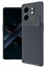 Mey İthalat®  İnfinix Smart 9 Kılıf Auto Focus Karbon Kapak - Lacivert