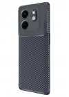 Mey İthalat®  İnfinix Smart 9 Kılıf Auto Focus Karbon Kapak - Lacivert