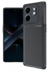 Mey İthalat®  İnfinix Smart 9 Kılıf Auto Focus Karbon Kapak - Siyah