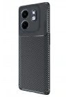 Mey İthalat®  İnfinix Smart 9 Kılıf Auto Focus Karbon Kapak - Siyah