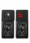 Mey İthalat®  İnfinix Zero 30 4G Kılıf Pars Lens Yüzüklü Silikon - Kırmızı