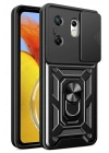 Mey İthalat®  İnfinix Zero 30 4G Kılıf Pars Lens Yüzüklü Silikon - Siyah