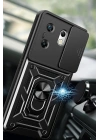 Mey İthalat®  İnfinix Zero 30 4G Kılıf Pars Lens Yüzüklü Silikon - Siyah