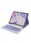 Mey İthalat®  iPad 10.2 (9.nesil) Kılıf KC01 Smart Klavyeli Tablet Kılıfı - Derin Mor