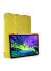 Mey İthalat®  iPad Pro 11 (2018) Kılıf Kalemlikli Mars Tablet Kılıfı - Açık Sarı