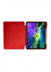 Mey İthalat®  iPad Pro 11 (2024) Kılıf Kalemlikli Mars Tablet Kılıfı - Kırmızı