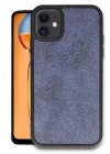 Mey İthalat®   iPhone 11 Kılıf Aras Deri Kapak - Lacivert