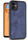 Mey İthalat®   iPhone 11 Kılıf Aras Deri Kapak - Lacivert