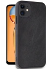 Mey İthalat®   iPhone 11 Kılıf Aras Deri Kapak - Siyah