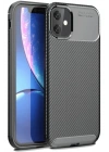 Mey İthalat®  iPhone 11 Kılıf Auto Focus Karbon Kapak - Siyah