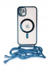 Mey İthalat®  iPhone 11 Kılıf Divo Lazer Askılı Magsafe Kapak - Sierra Blue
