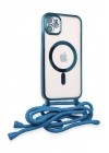 Mey İthalat®  iPhone 11 Kılıf Divo Lazer Askılı Magsafe Kapak - Sierra Blue