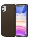 Mey İthalat®  iPhone 11 Kılıf First Silikon - Kahverengi