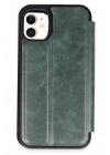 Mey İthalat®  iPhone 11 Kılıf Flip Cover - Koyu Yeşil
