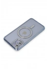 Mey İthalat®  iPhone 11 Kılıf Joke Simli Magneticsafe Kılıf - Mavi