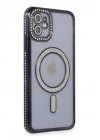 Mey İthalat®  iPhone 11 Kılıf Joke Simli Magneticsafe Kılıf - Siyah
