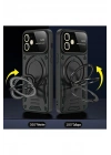 Mey İthalat®  iPhone 11 Kılıf Joy Lens Standlı Kapak - Mor