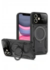 Mey İthalat®  iPhone 11 Kılıf Joy Lens Standlı Kapak - Siyah