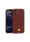 Mey İthalat®  iPhone 11 Kılıf Kelvin Kartvizitli Silikon - Bordo
