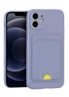 Mey İthalat®  iPhone 11 Kılıf Kelvin Kartvizitli Silikon - Lila