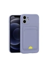 Mey İthalat®  iPhone 11 Kılıf Kelvin Kartvizitli Silikon - Lila
