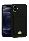 Mey İthalat®  iPhone 11 Kılıf Kelvin Kartvizitli Silikon - Siyah