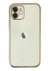 Mey İthalat®  iPhone 11 Kılıf  Lensli Silikon - Gold