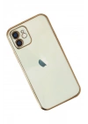 Mey İthalat®  iPhone 11 Kılıf  Lensli Silikon - Gold