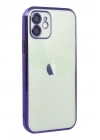 Mey İthalat®  iPhone 11 Kılıf  Lensli Silikon - Mor