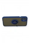Mey İthalat®  iPhone 11 Kılıf Montreal Yüzüklü Silikon Kapak - Lacivert