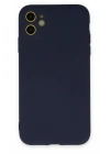 Mey İthalat®  iPhone 11 Kılıf Nano içi Kadife Silikon - Lacivert
