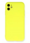 Mey İthalat®   iPhone 11 Kılıf Nano içi Kadife Silikon - Sarı