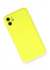 Mey İthalat®   iPhone 11 Kılıf Nano içi Kadife Silikon - Sarı