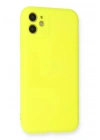 Mey İthalat®   iPhone 11 Kılıf Nano içi Kadife Silikon - Sarı
