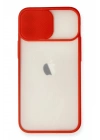 Mey İthalat®  iPhone 11 Kılıf Palm Buzlu Kamera Sürgülü Silikon - Kırmızı