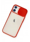 Mey İthalat®  iPhone 11 Kılıf Palm Buzlu Kamera Sürgülü Silikon - Kırmızı