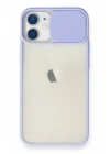 Mey İthalat®  iPhone 11 Kılıf Palm Buzlu Kamera Sürgülü Silikon - Lila