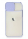 Mey İthalat®  iPhone 11 Kılıf Palm Buzlu Kamera Sürgülü Silikon - Lila