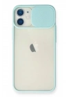 Mey İthalat®  iPhone 11 Kılıf Palm Buzlu Kamera Sürgülü Silikon - Turkuaz