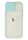 Mey İthalat®  iPhone 11 Kılıf Palm Buzlu Kamera Sürgülü Silikon - Turkuaz