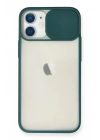 Mey İthalat®  iPhone 11 Kılıf Palm Buzlu Kamera Sürgülü Silikon - Yeşil